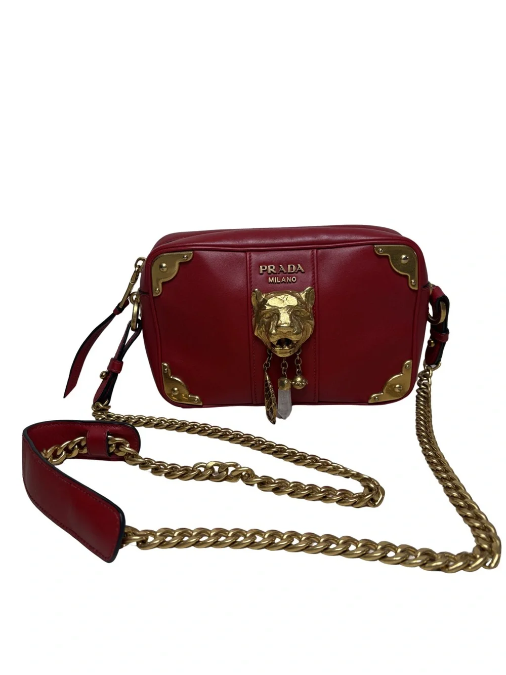 PRADA City Calf Esplanade Tiger Head Camera Bag Circa 2017–2018